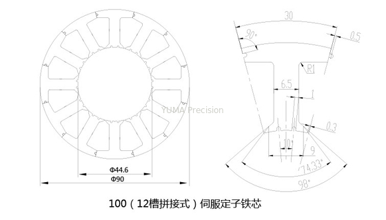 Hochwertige OD90mm Stator-/Rotor-Laminierung für Servomotor/BLDC-Motor